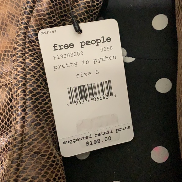 NWT Free People Vegan Leather Snakeskin Moto Jacket - Picture 6 of 7